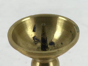 Japanese Buddhist Altar Fitting Brass Candle Stand Vtg Small Shokudai Gold BA464