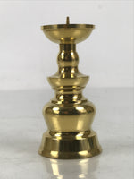 Japanese Buddhist Altar Fitting Brass Candle Stand Vtg Small Shokudai Gold BA658