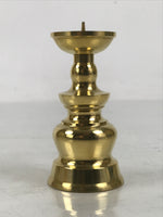 Japanese Buddhist Altar Fitting Brass Candle Stand Vtg Small Shokudai Gold BA658