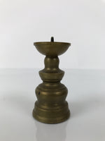 Japanese Buddhist Altar Fitting Brass Candle Stand Vtg Small Shokudai Gold BA739