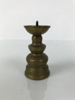 Japanese Buddhist Altar Fitting Brass Candle Stand Vtg Small Shokudai Gold BA739