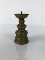 Japanese Buddhist Altar Fitting Brass Candle Stand Vtg Small Shokudai Gold BA739