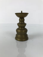 Japanese Buddhist Altar Fitting Brass Candle Stand Vtg Small Shokudai Gold BA739