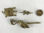 Japanese Buddhist Altar Fitting Brass Crane Shokudai Vtg Candlestick Gold BD923