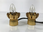 Japanese Buddhist Altar Fitting Brass Electric Lights Vtg Rinto Butsudan BA843