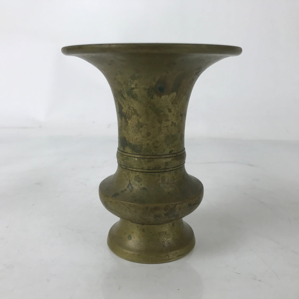 Japanese Buddhist Altar Fitting Brass Flower Vase Hanatate Butsugu Brown BA581