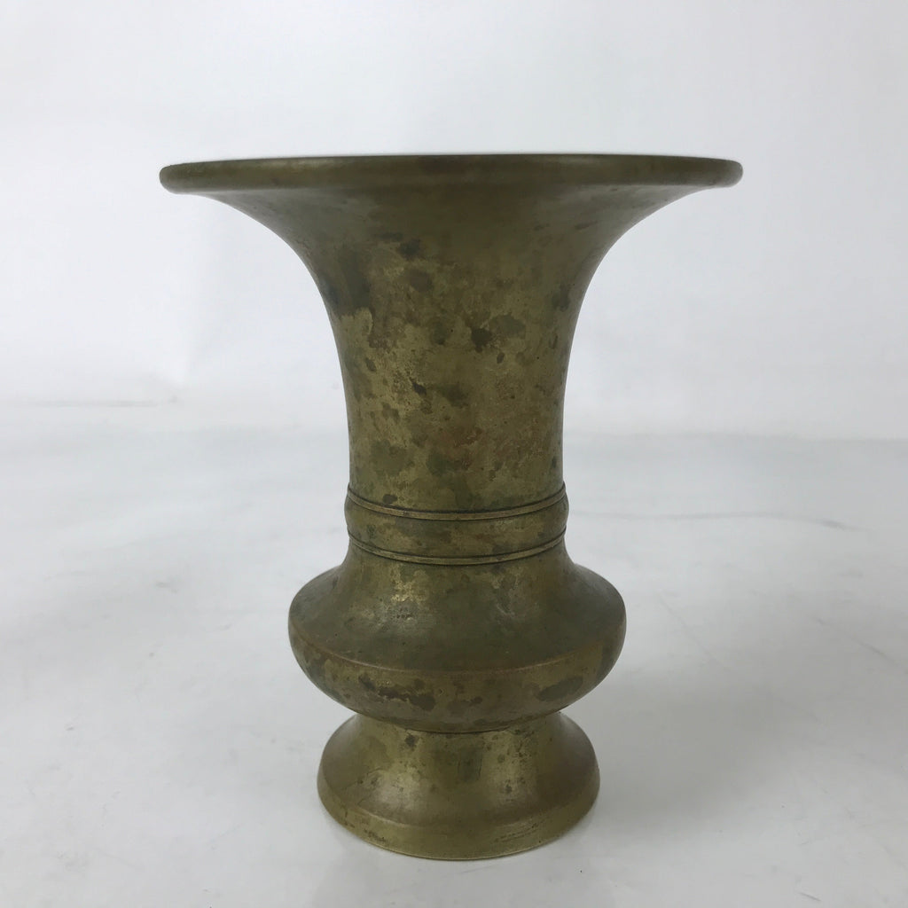 Japanese Buddhist Altar Fitting Brass Flower Vase Hanatate Butsugu Brown BA581