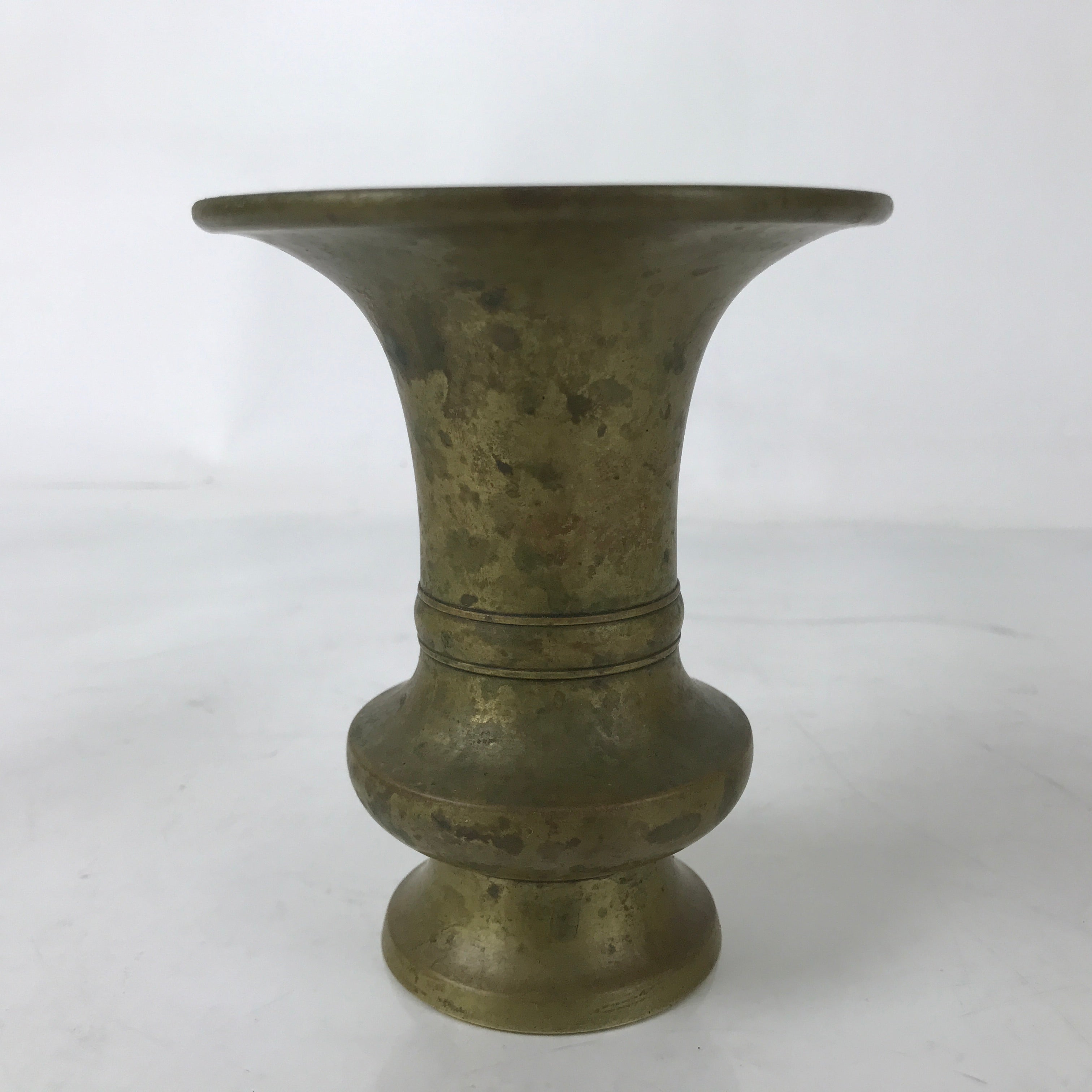 Japanese Buddhist Altar Fitting Brass Flower Vase Hanatate Butsugu Brown BA581
