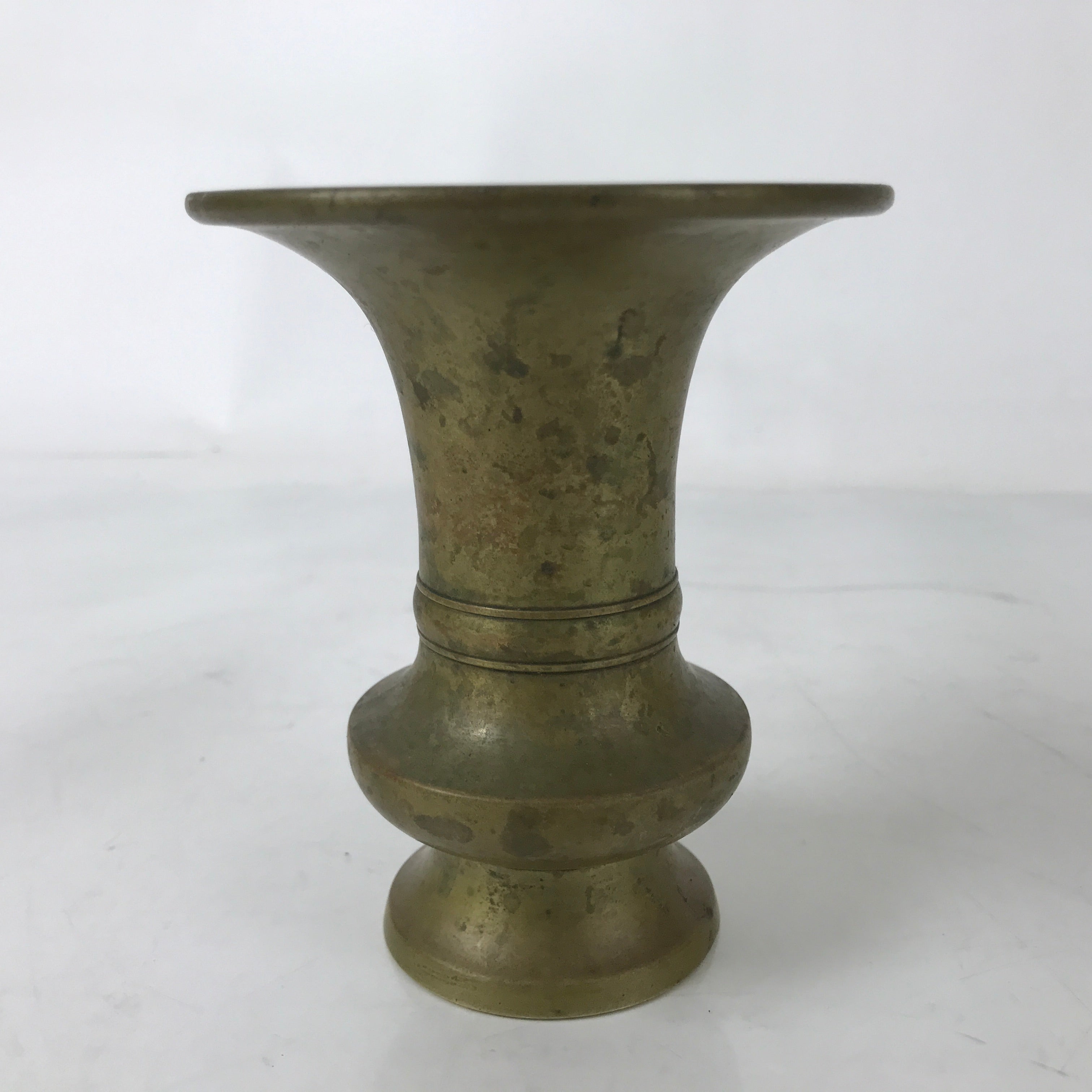 Japanese Buddhist Altar Fitting Brass Flower Vase Hanatate Butsugu Brown BA581