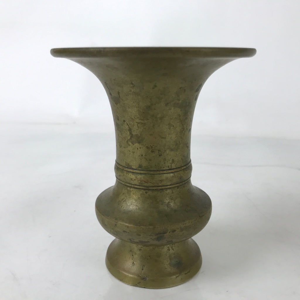 Japanese Buddhist Altar Fitting Brass Flower Vase Hanatate Butsugu Brown BA581