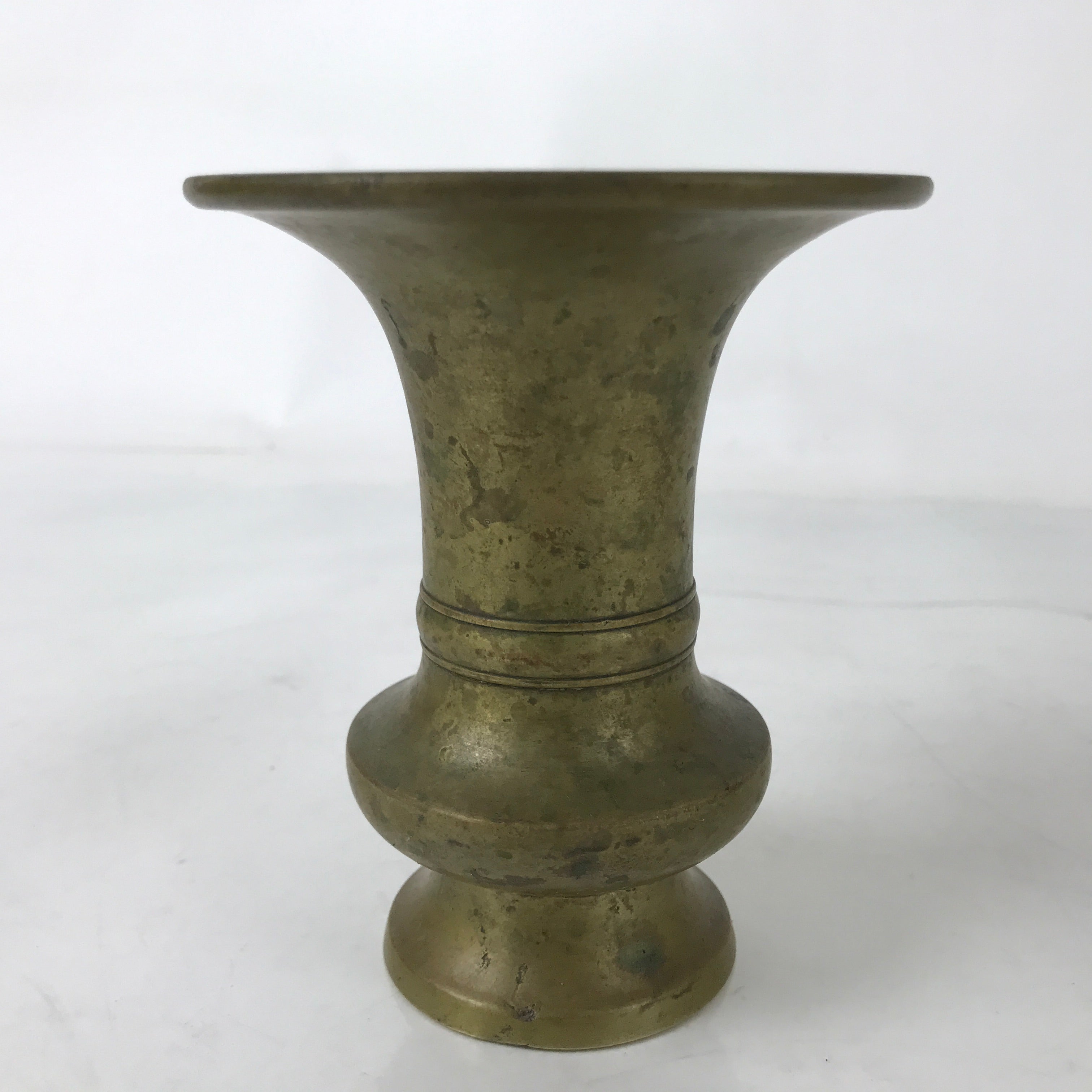 Japanese Buddhist Altar Fitting Brass Flower Vase Hanatate Butsugu Brown BA581