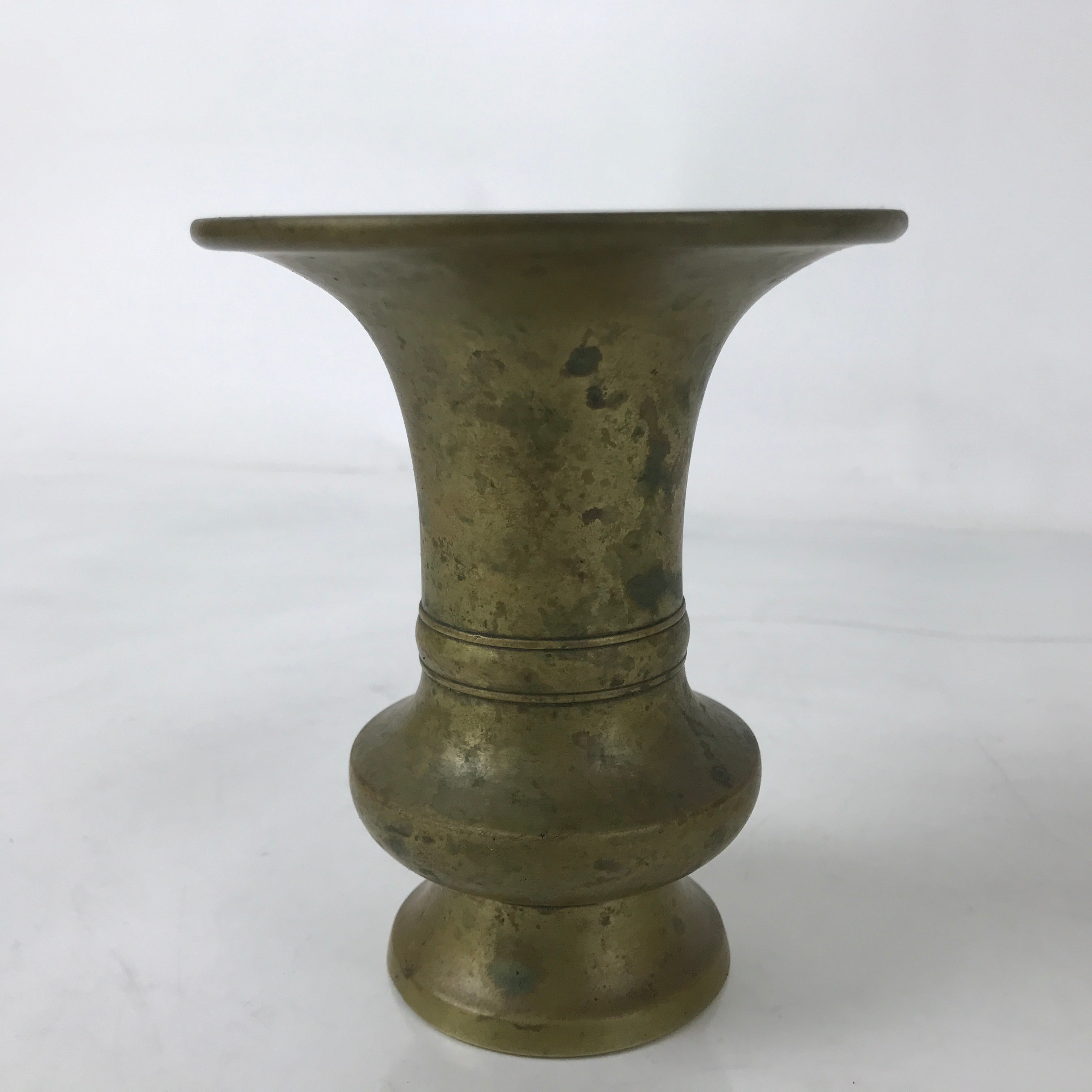 Japanese Buddhist Altar Fitting Brass Flower Vase Hanatate Butsugu Brown BA581