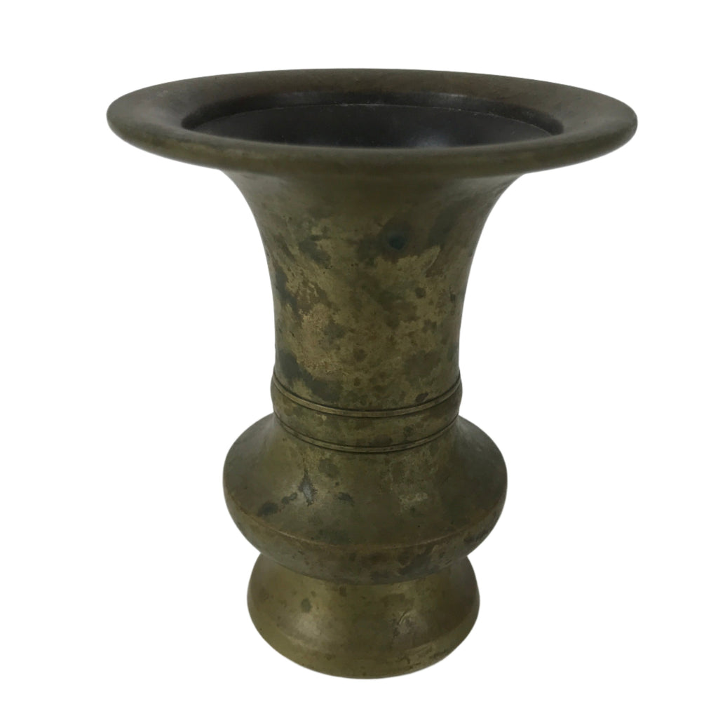 Japanese Buddhist Altar Fitting Brass Flower Vase Hanatate Butsugu Brown BA581