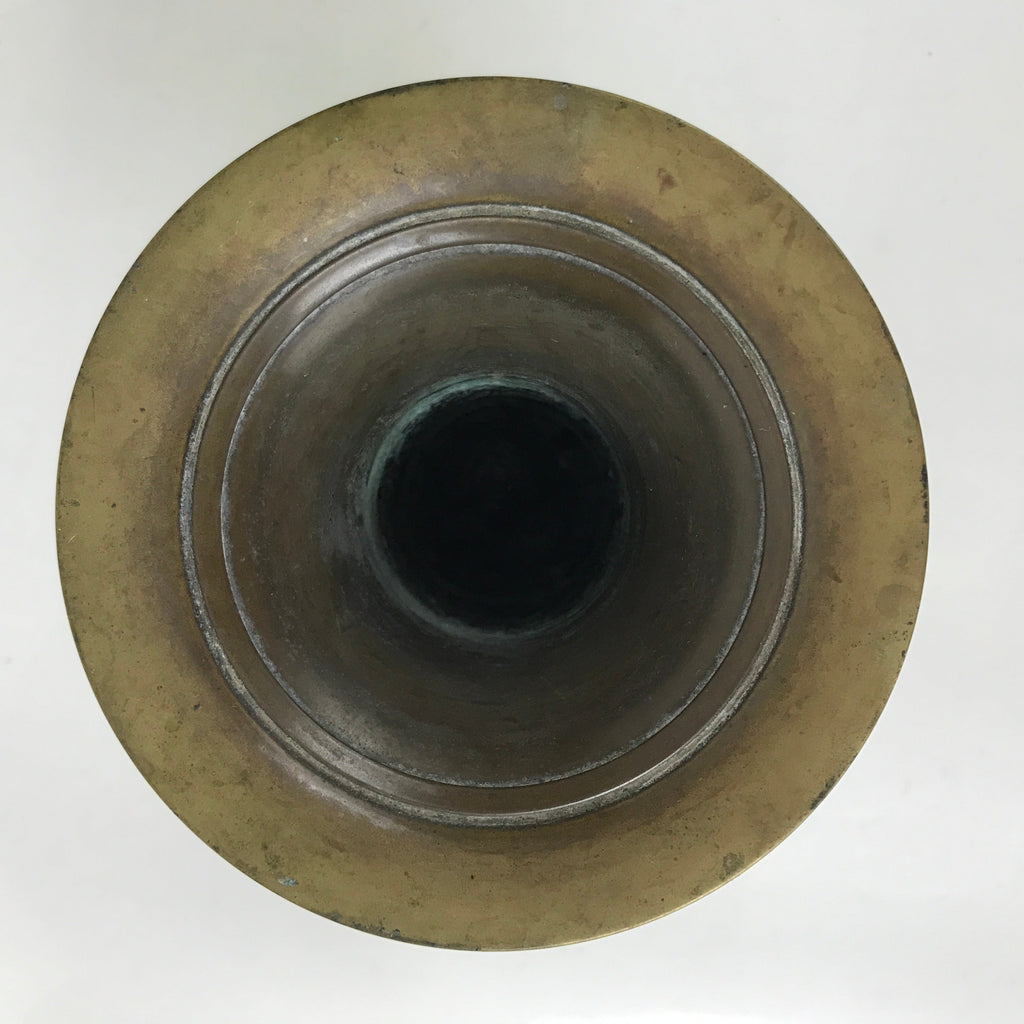 Japanese Buddhist Altar Fitting Brass Flower Vase Hanatate Butsugu Brown BA582