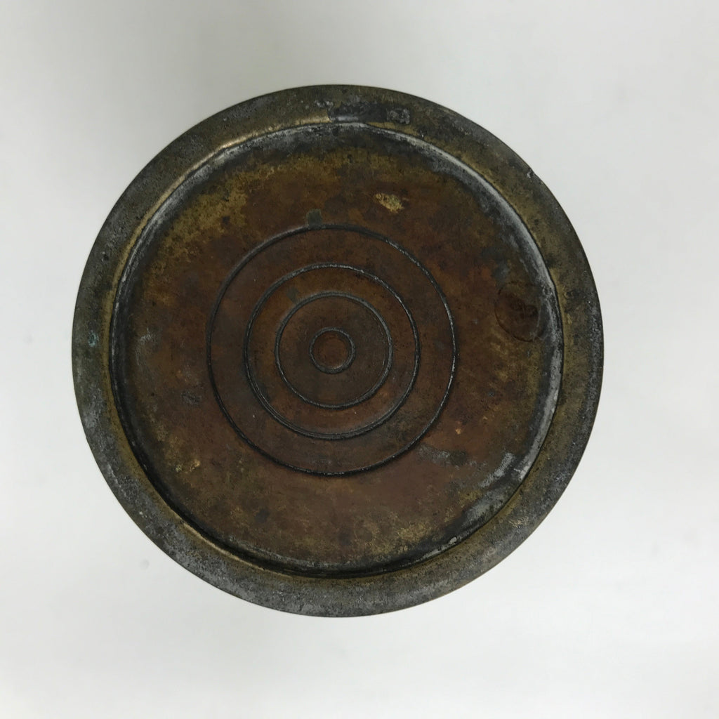 Japanese Buddhist Altar Fitting Brass Flower Vase Hanatate Butsugu Brown BA582