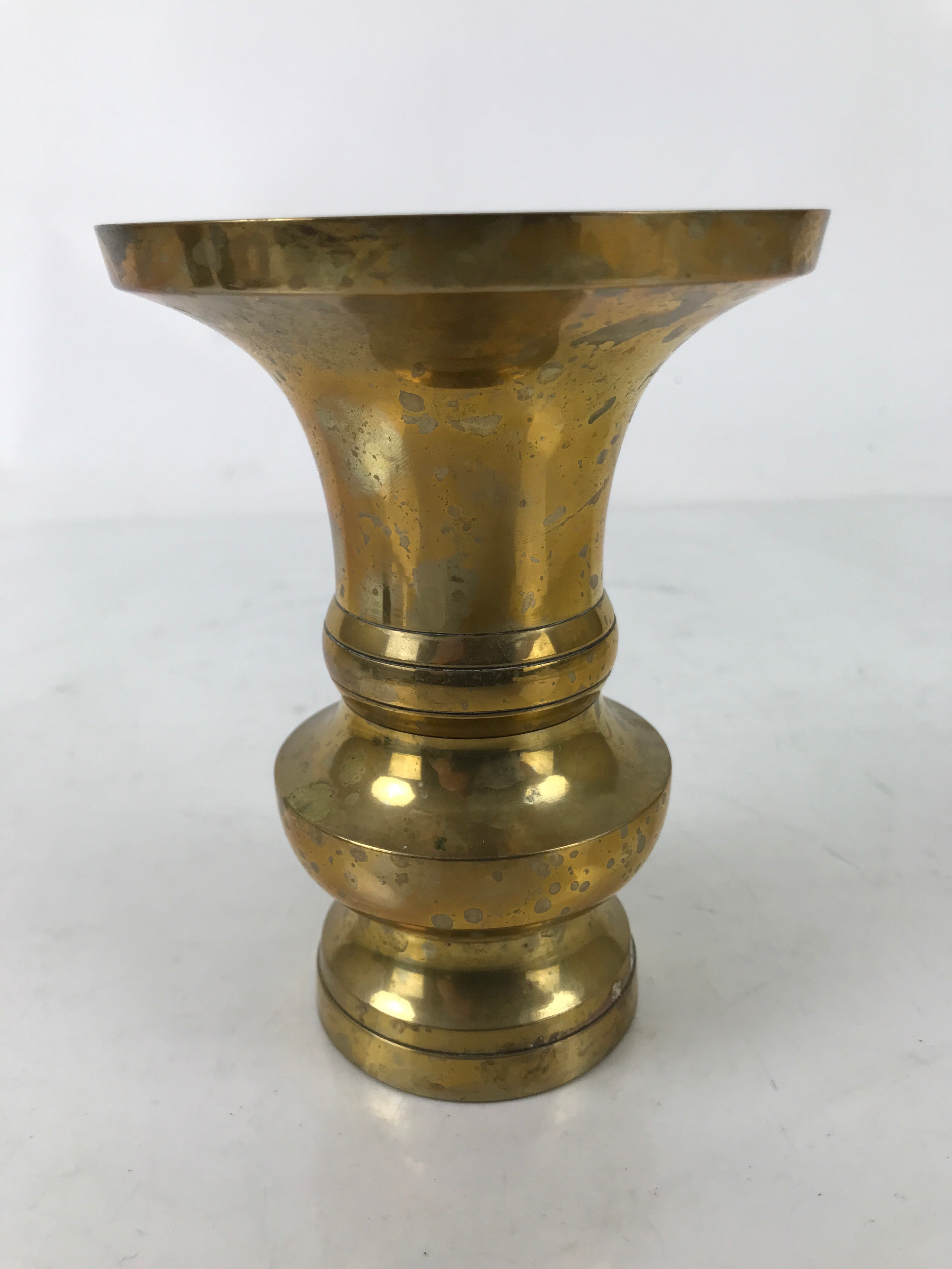 Japanese Buddhist Altar Fitting Brass Flower Vase Hanatate Butsugu Gold BA535