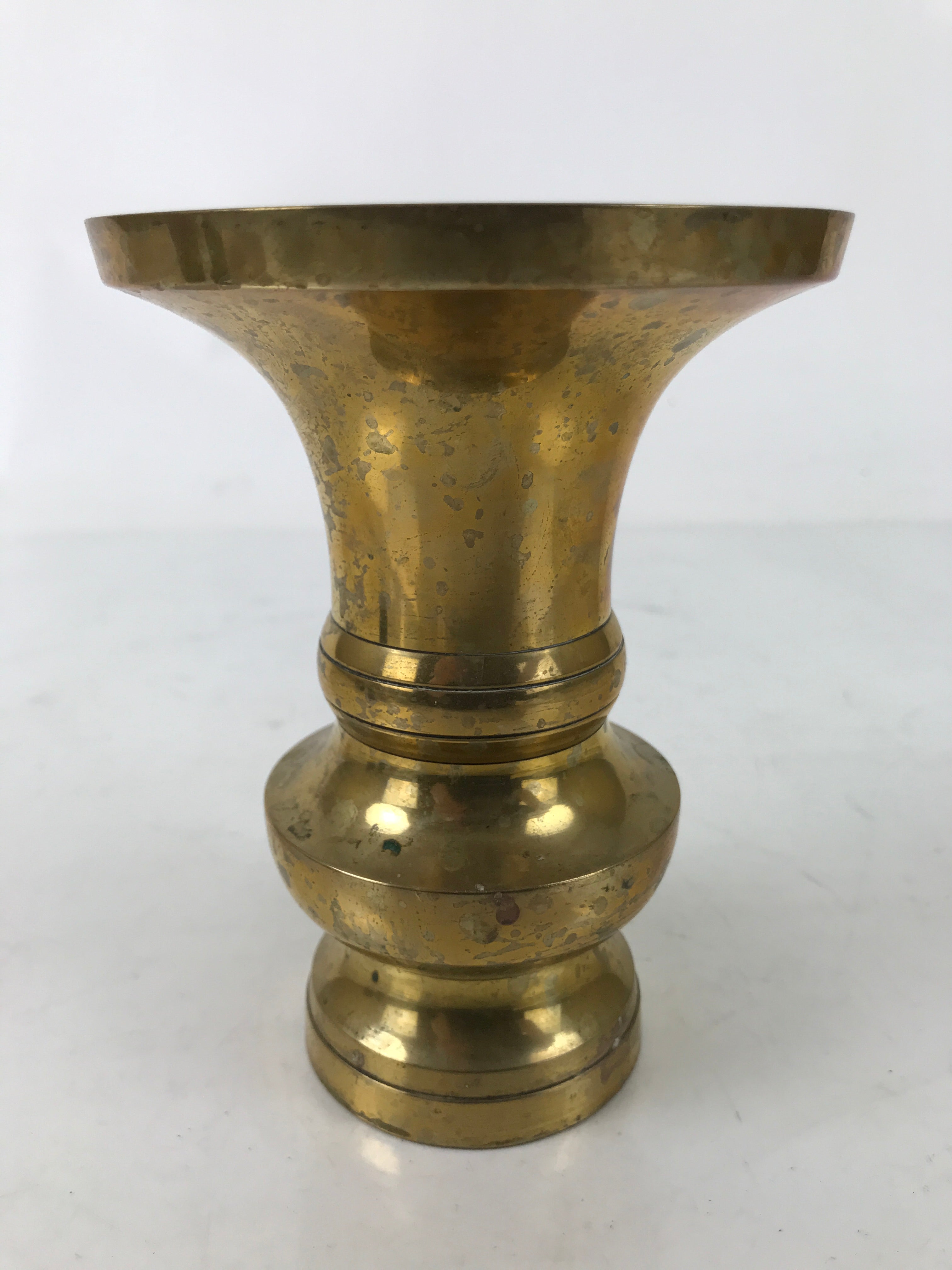 Japanese Buddhist Altar Fitting Brass Flower Vase Hanatate Butsugu Gold BA535