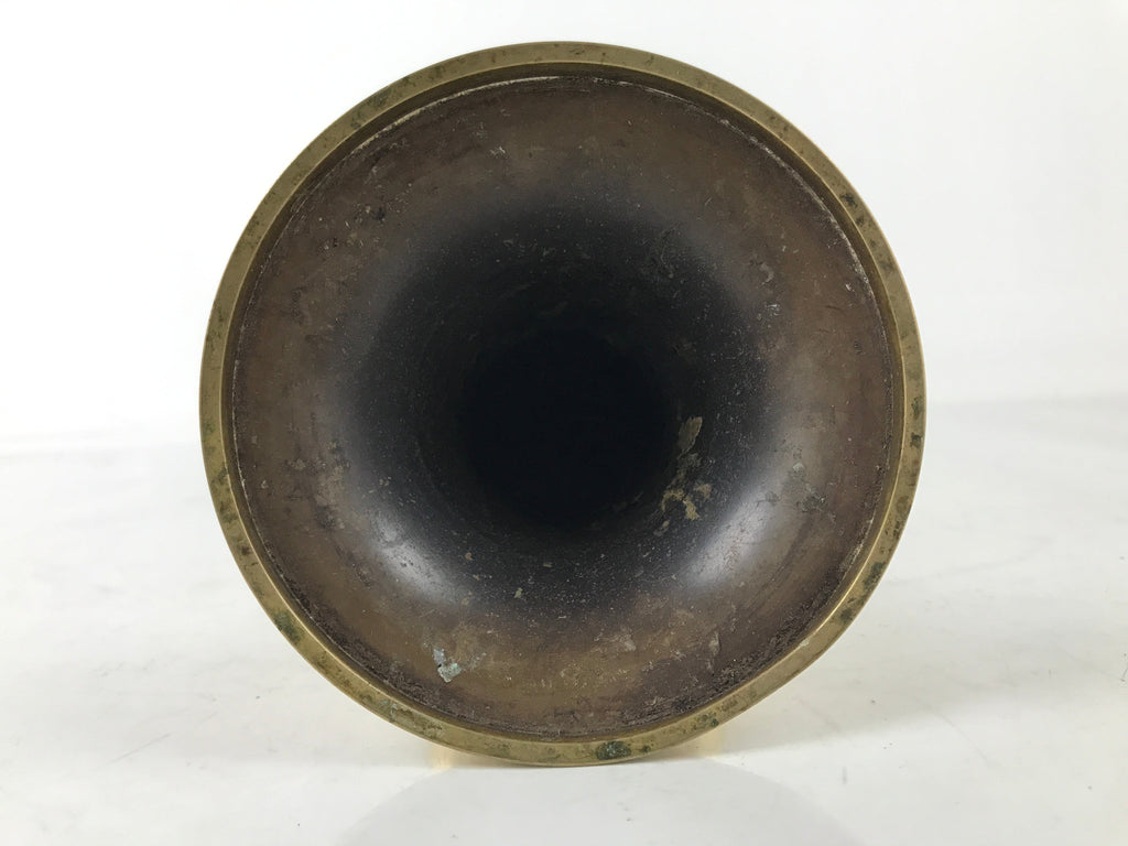 Japanese Buddhist Altar Fitting Brass Flower Vase Hanatate Butsugu Gold BA535