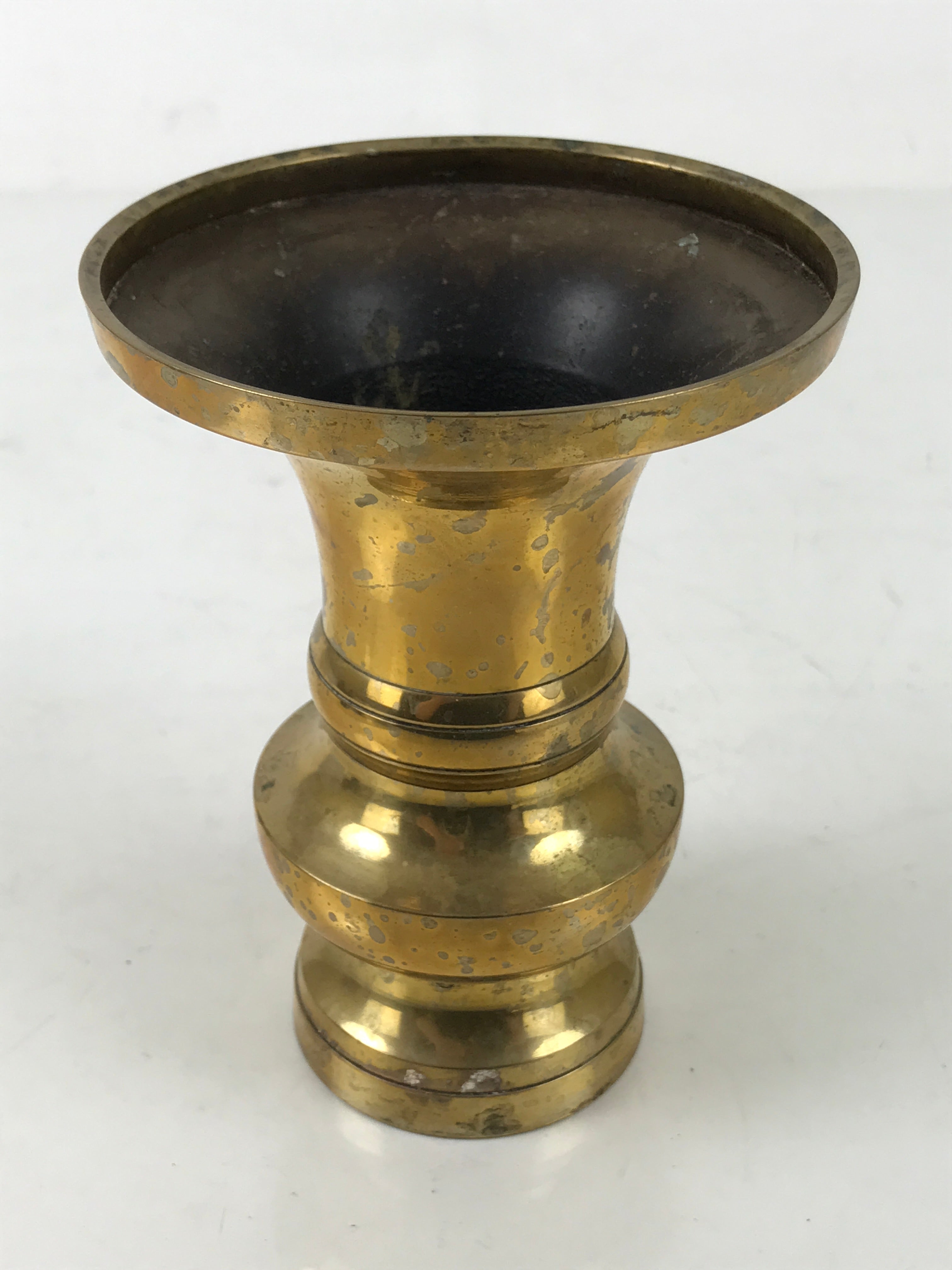 Japanese Buddhist Altar Fitting Brass Flower Vase Hanatate Butsugu Gold BA535