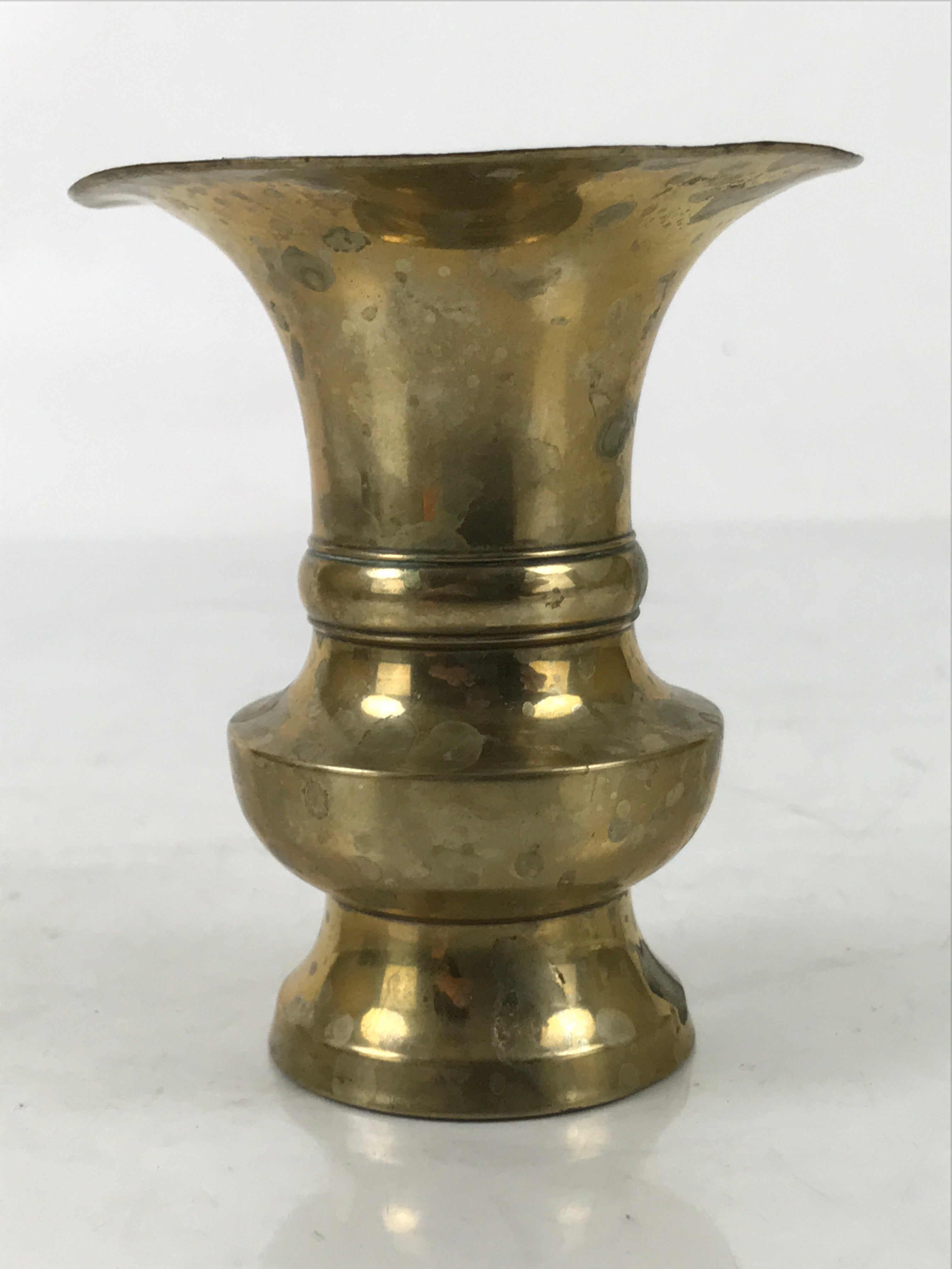Japanese Buddhist Altar Fitting Brass Flower Vase Hanatate Butsugu Gold BA536