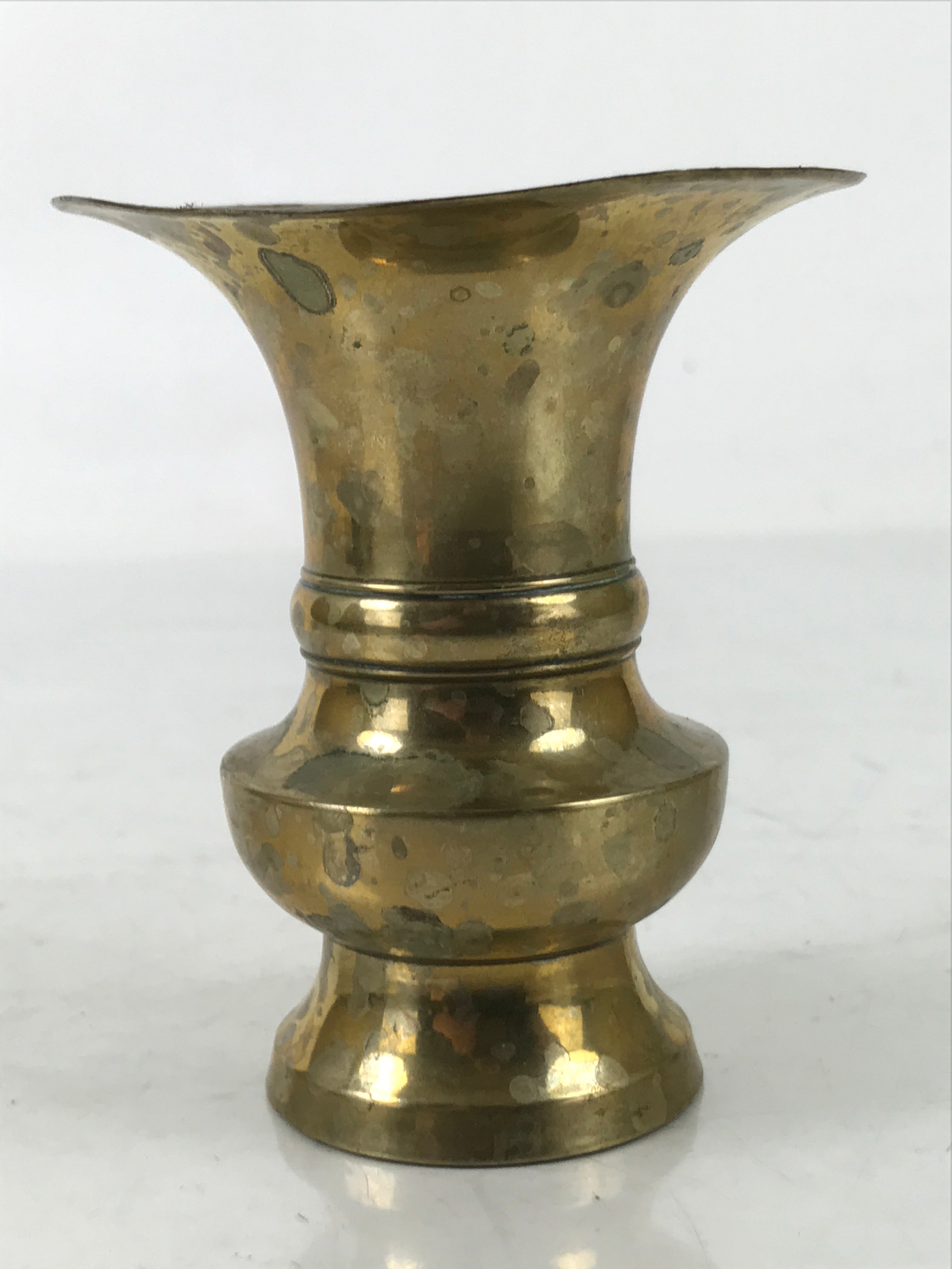 Japanese Buddhist Altar Fitting Brass Flower Vase Hanatate Butsugu Gold BA536