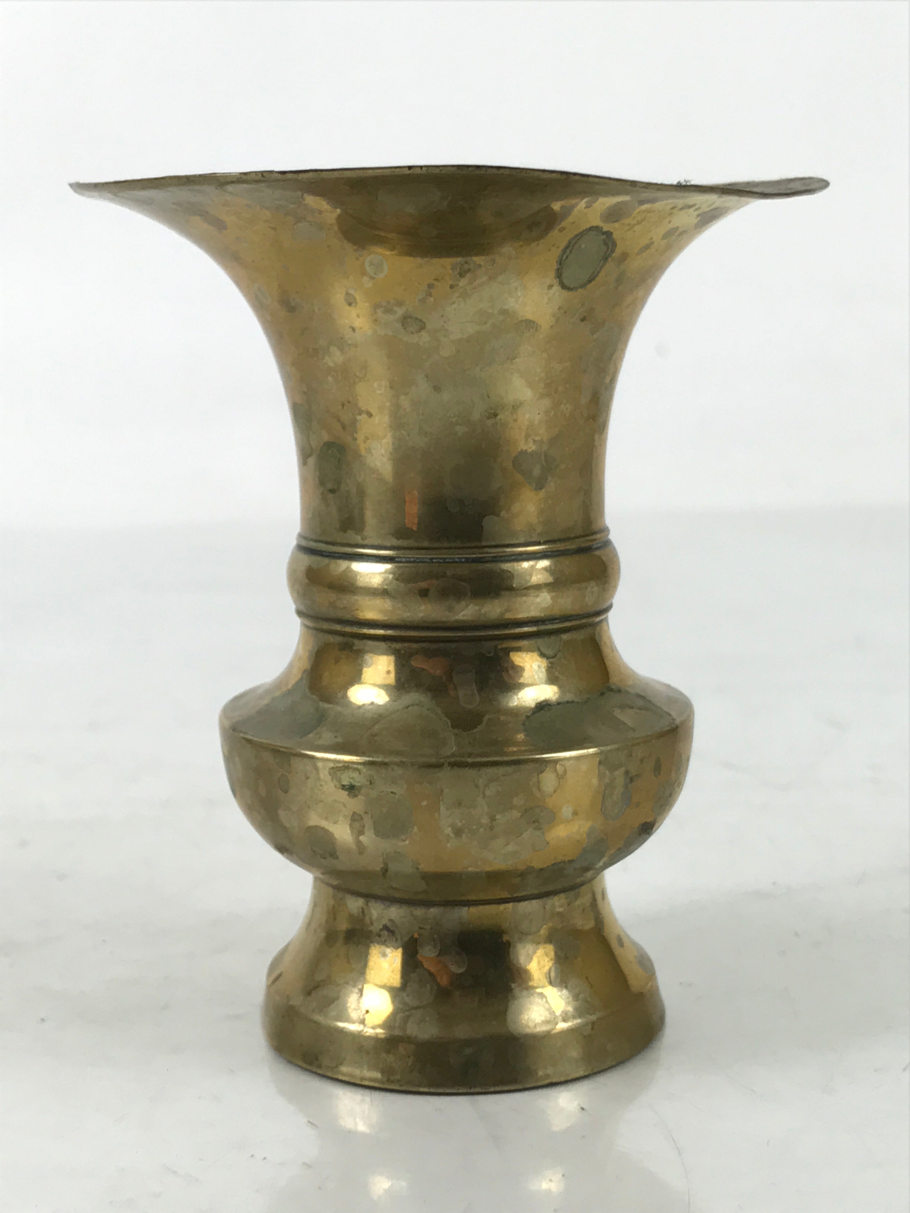Japanese Buddhist Altar Fitting Brass Flower Vase Hanatate Butsugu Gold BA536