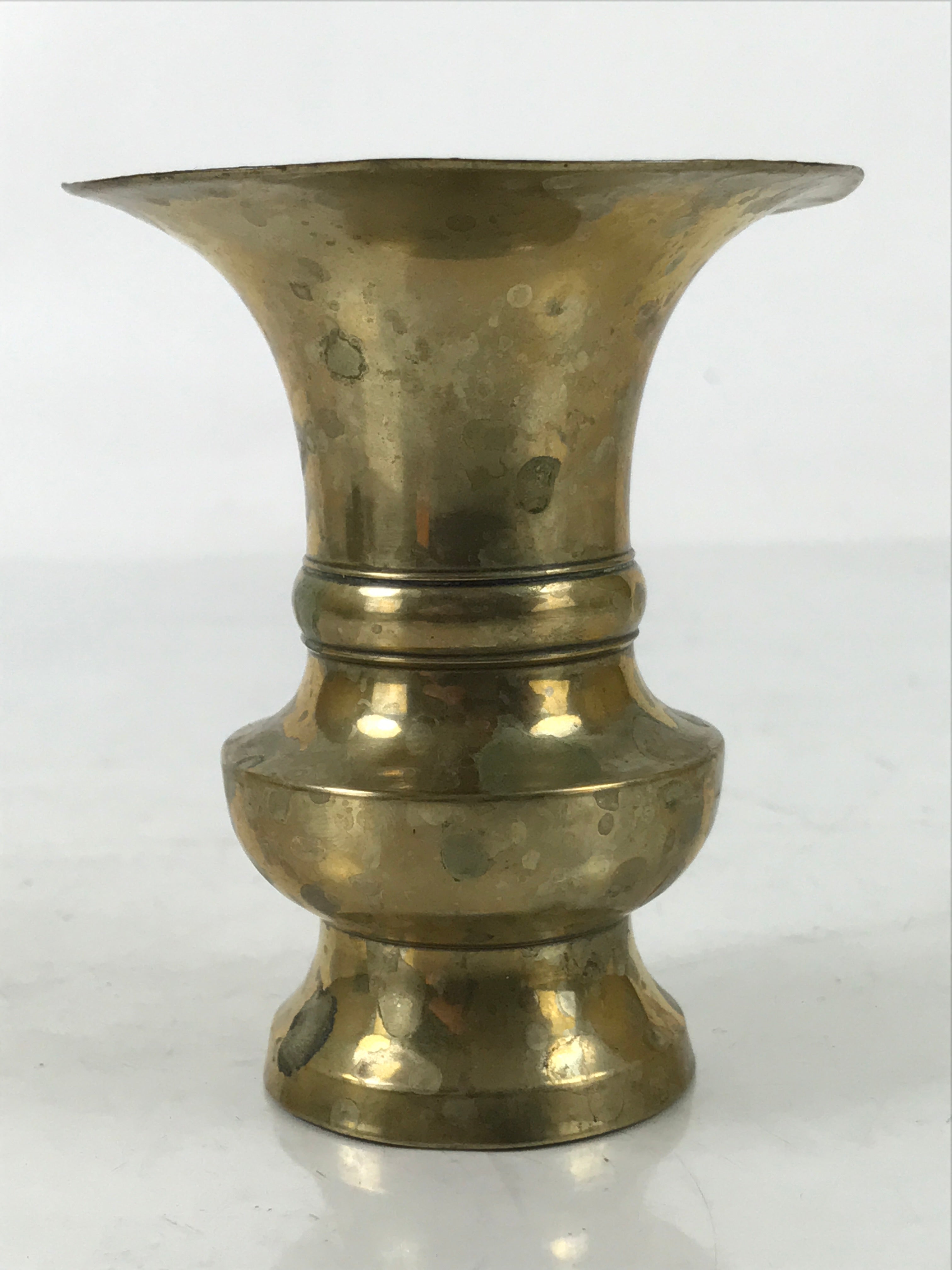 Japanese Buddhist Altar Fitting Brass Flower Vase Hanatate Butsugu Gold BA536
