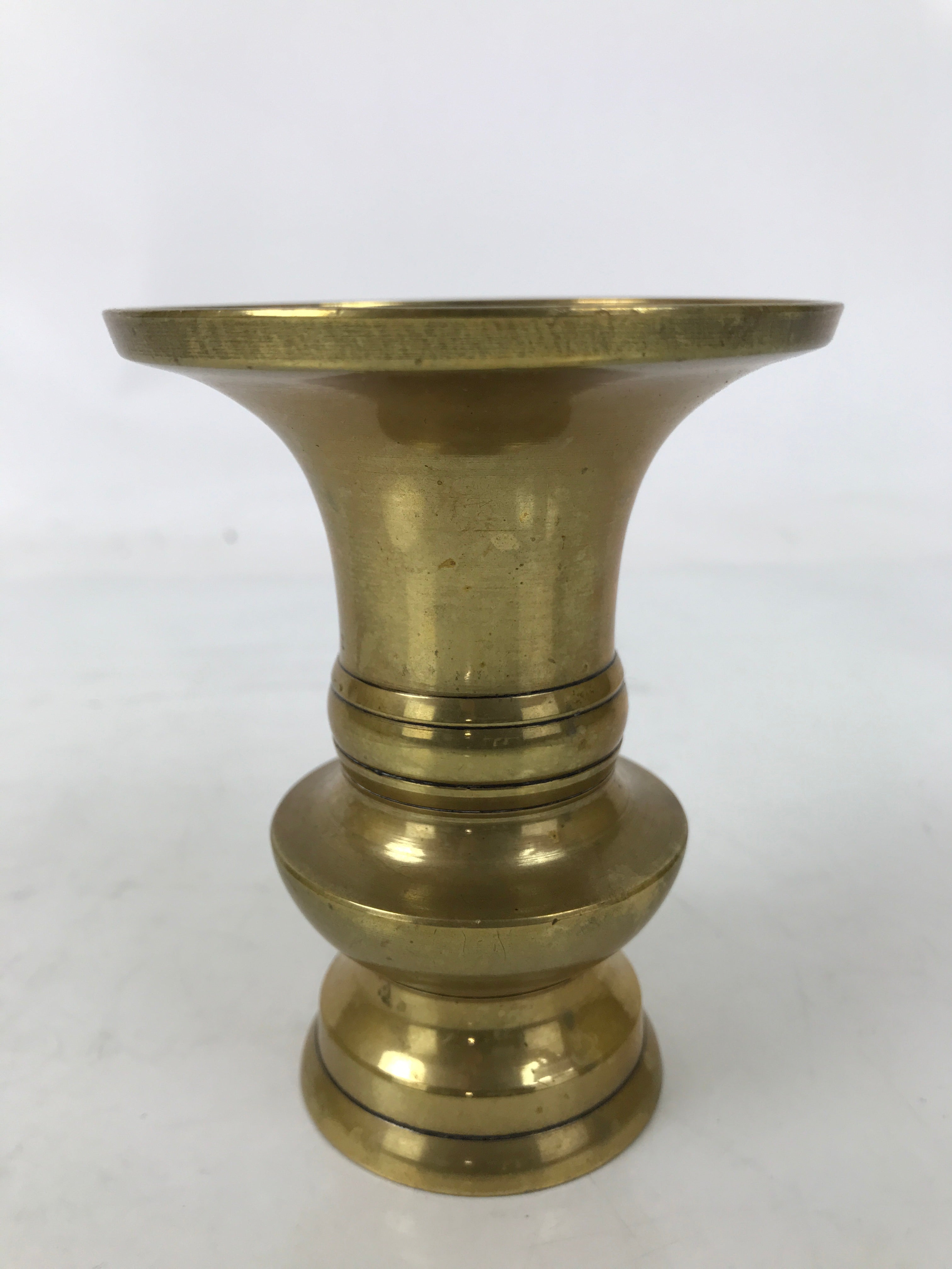 Japanese Buddhist Altar Fitting Brass Flower Vase Hanatate Butsugu Gold BA727