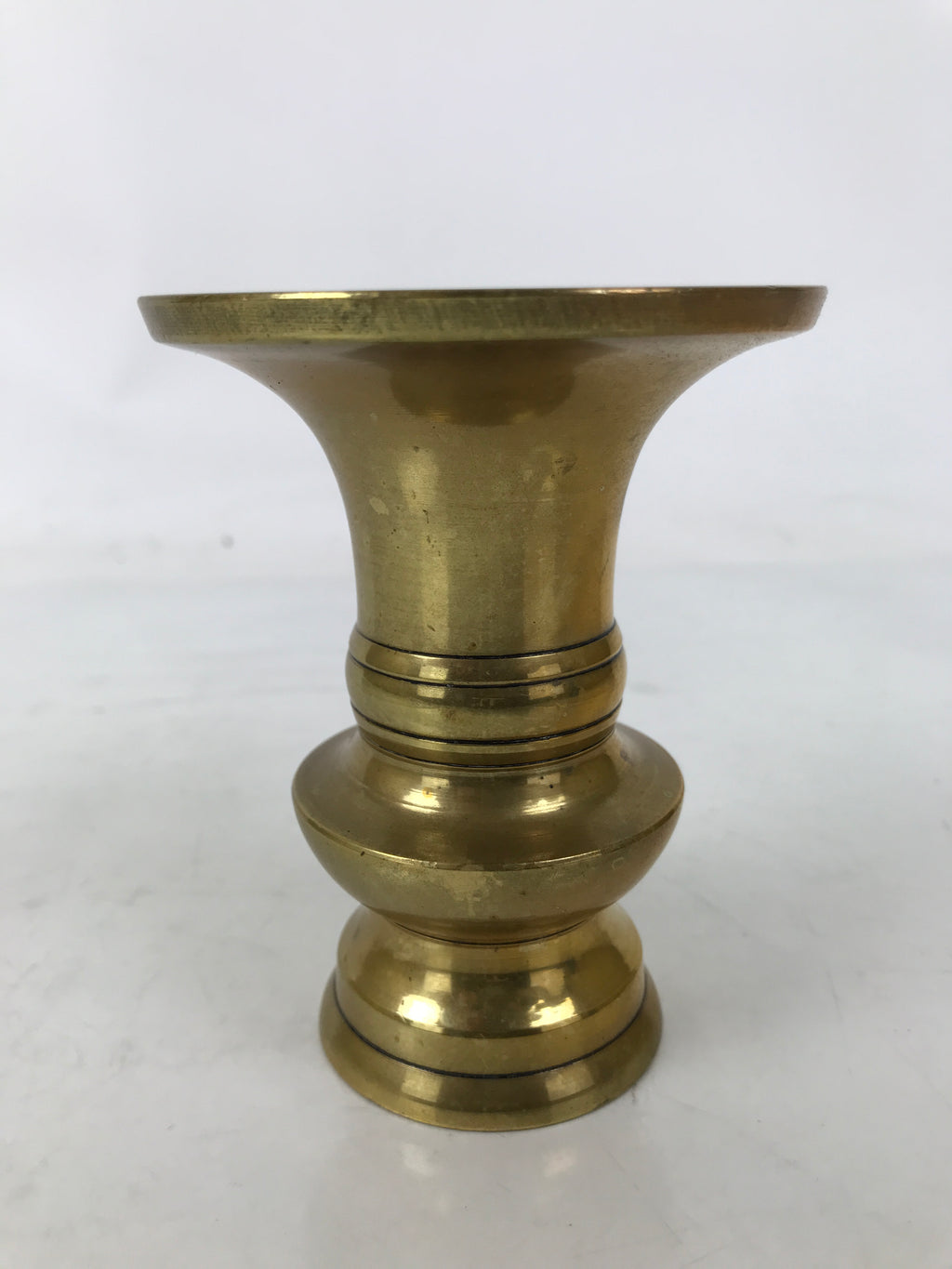 Japanese Buddhist Altar Fitting Brass Flower Vase Hanatate Butsugu Gold BA727