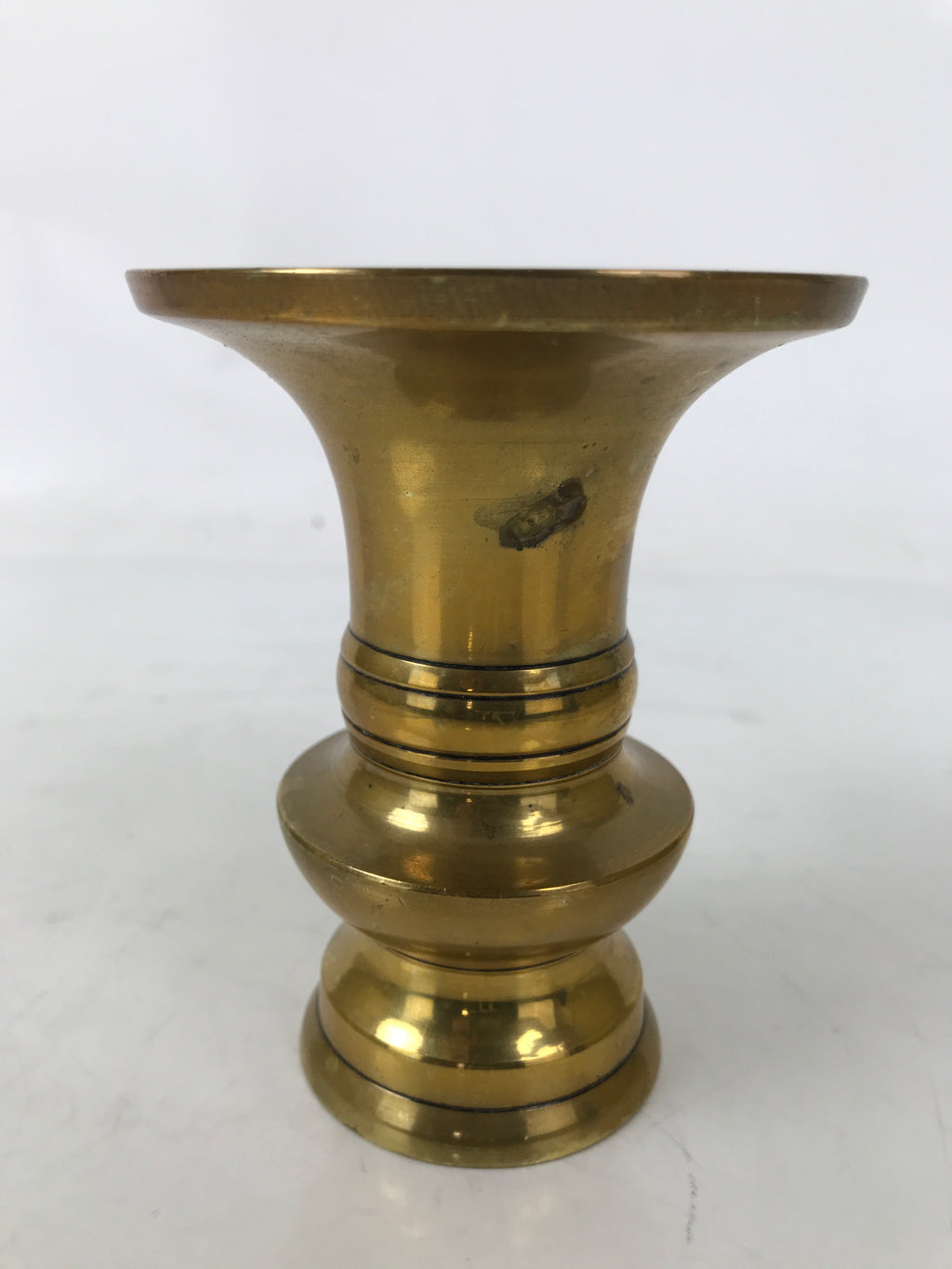 Japanese Buddhist Altar Fitting Brass Flower Vase Hanatate Butsugu Gold BA727