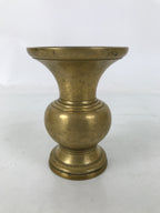 Japanese Buddhist Altar Fitting Brass Flower Vase Hanatate Butsugu Gold BA728