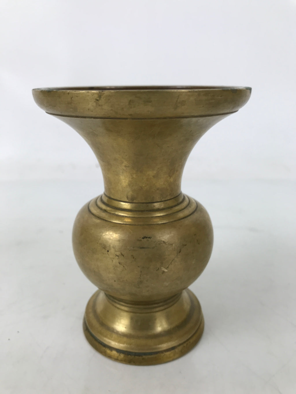 Japanese Buddhist Altar Fitting Brass Flower Vase Hanatate Butsugu Gold BA728