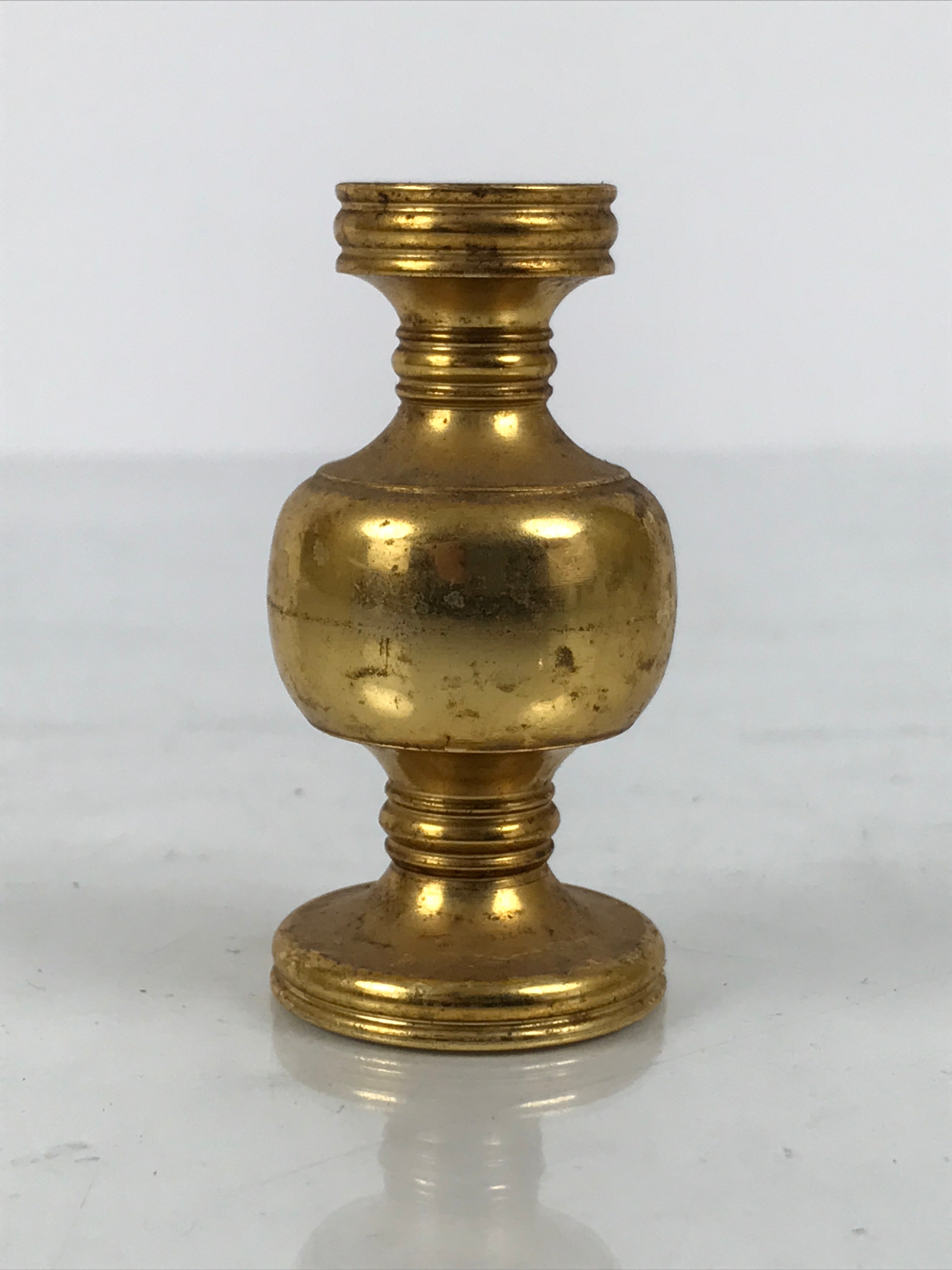 Japanese Buddhist Altar Fitting Brass Flower Vase Hanatate Butsugu Gold BA871