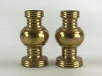Japanese Buddhist Altar Fitting Brass Flower Vase Vtg 2pc Butsugu Gold BA54