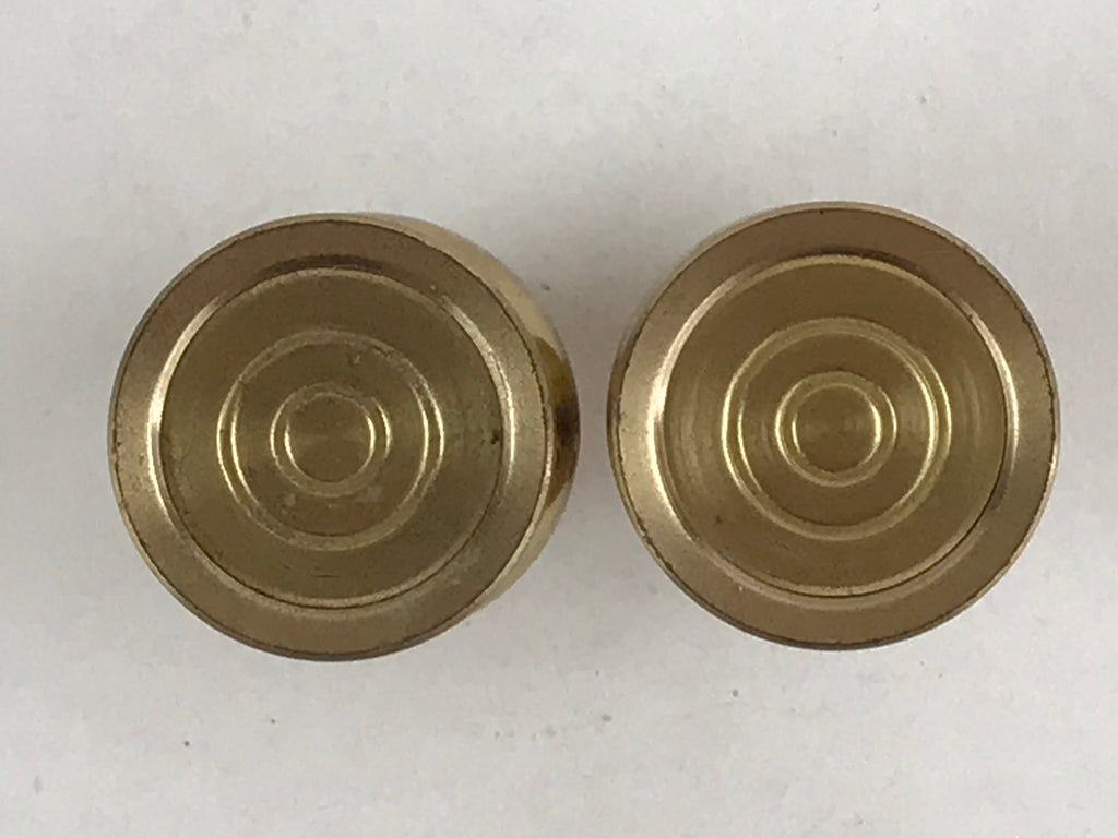 Japanese Buddhist Altar Fitting Brass Flower Vase Vtg 2pc Butsugu Gold BA54