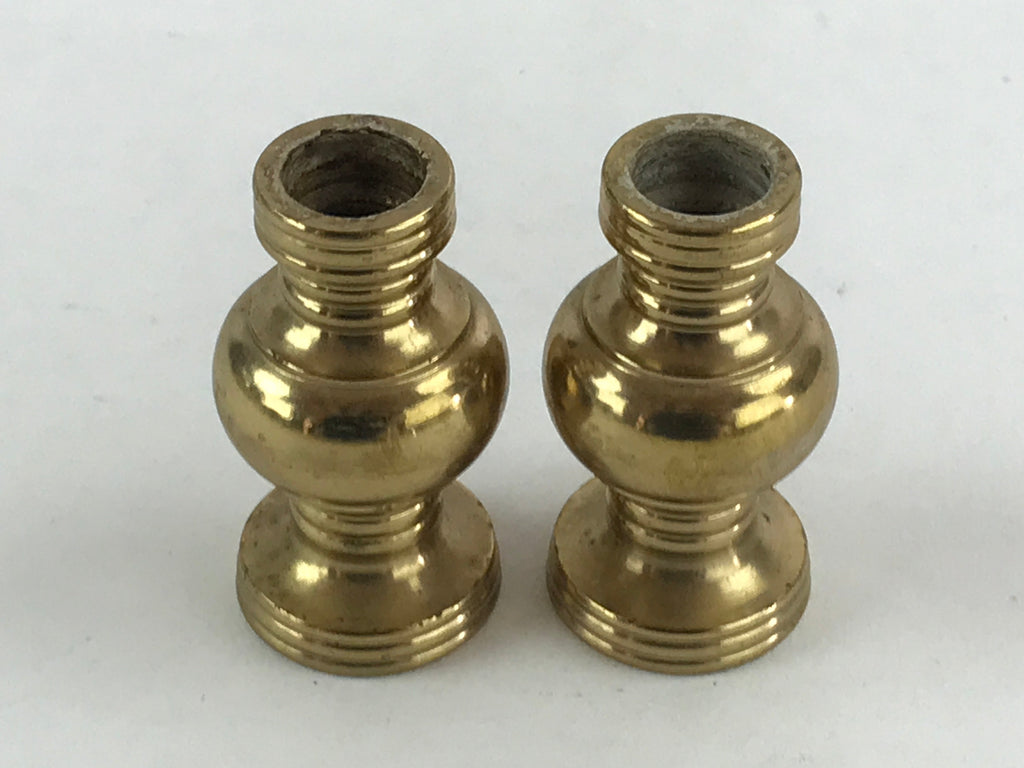 Japanese Buddhist Altar Fitting Brass Flower Vase Vtg 2pc Butsugu Gold BA54