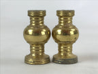 Japanese Buddhist Altar Fitting Brass Flower Vase Vtg 2pc Set Butsugu Gold BA110