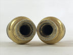 Japanese Buddhist Altar Fitting Brass Flower Vase Vtg 2pc Set Butsugu Gold BA110