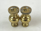 Japanese Buddhist Altar Fitting Brass Flower Vase Vtg 2pc Set Butsugu Gold BA110