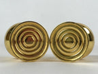 Japanese Buddhist Altar Fitting Brass Flower Vase Vtg 2pc Set Butsugu Gold BA212