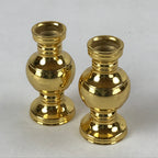 Japanese Buddhist Altar Fitting Brass Flower Vase Vtg 2pc Set Butsugu Gold BA212