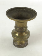 Japanese Buddhist Altar Fitting Brass Flower Vase Vtg Butsugu Brown BA111