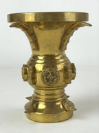 Japanese Buddhist Altar Fitting Brass Flower Vase Vtg Butsugu Gold BA214