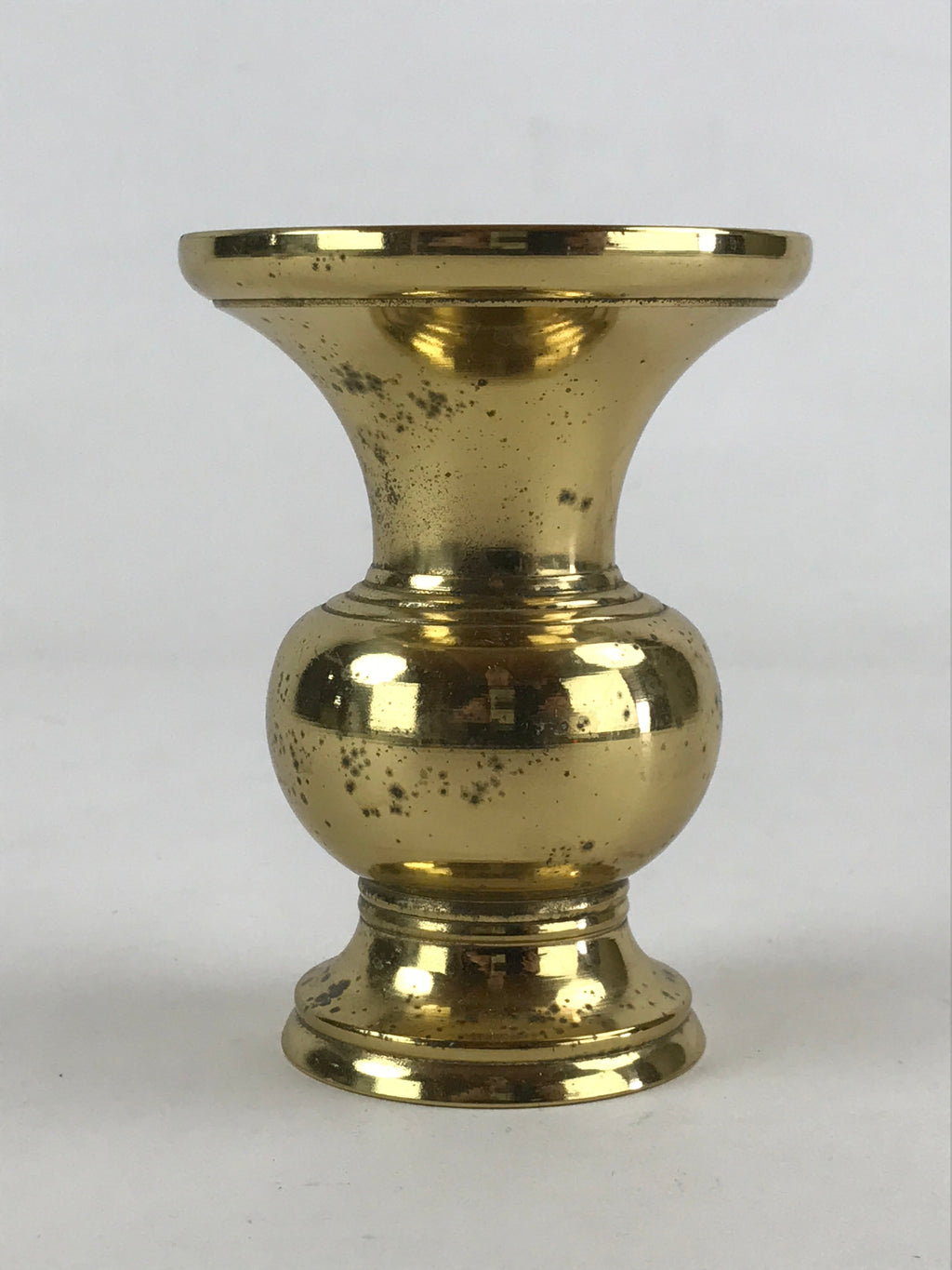 Japanese Buddhist Altar Fitting Brass Flower Vase Vtg Butsugu Gold BA52