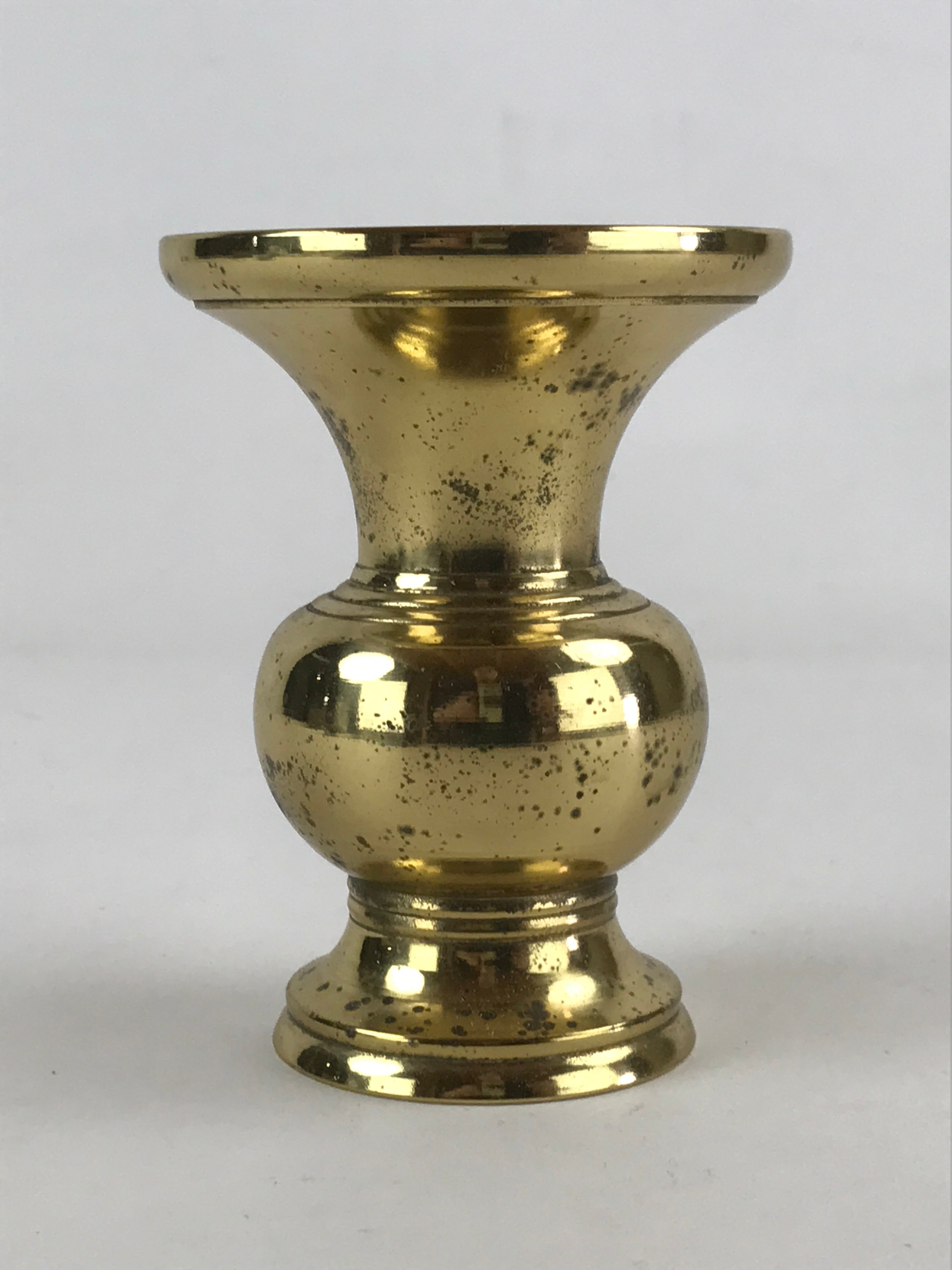 Japanese Buddhist Altar Fitting Brass Flower Vase Vtg Butsugu Gold BA52