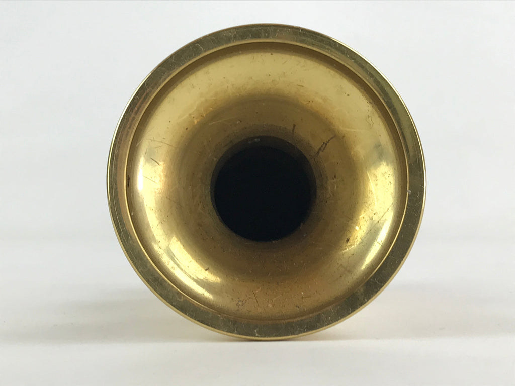 Japanese Buddhist Altar Fitting Brass Flower Vase Vtg Butsugu Gold BA52