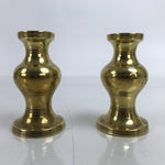 Japanese Buddhist Altar Fitting Brass Flower Vase Vtg Hanatate Gold 2pc BA394