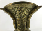 Japanese Buddhist Altar Fitting Brass Flower Vase Vtg Hanatate Gold Floral BA318
