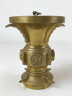 Japanese Buddhist Altar Fitting Brass Flower Vase Vtg Insert Butsugu Gold BA215
