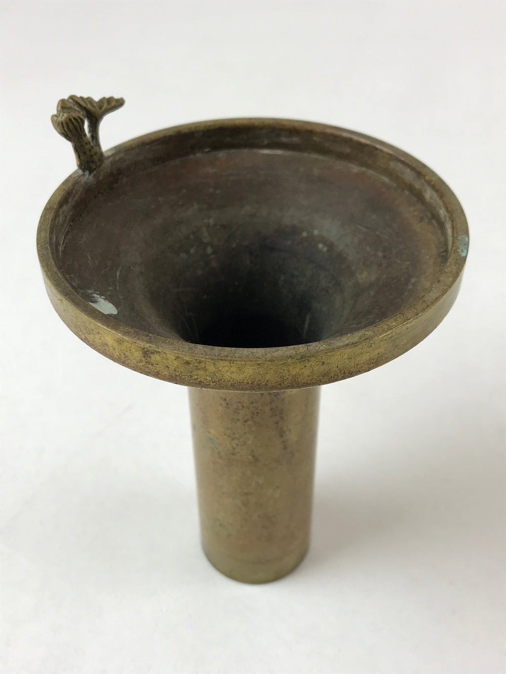Japanese Buddhist Altar Fitting Brass Flower Vase Vtg Insert Butsugu Gold BA215